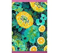 JUICY FRUIT LIME Tropical Citrus-Botanical Floral Garden Kaleidoscope Art-JOURNAL NOTEBOOK DIARY RECIPE BLANK BOOK-Abstract Flower Artist Women Teen ... SCHOOL SUPPLY֎College University