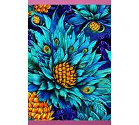 JUICY FRUIT PINEAPPLE Tropical Exotic-Botanical Floral Garden Kaleidoscope Art-JOURNAL NOTEBOOK DIARY RECIPE BLANK BOOK-Flower Artist Women Teen Girl ... SCHOOL SUPPLY֎College Ivy University