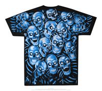 Juicy J Teschio Pile Blu Scheletro Demone Ghoul Scary Punk Goth Maglietta 31736