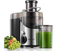 JUILIST Centrifuga Frutta e Verdura, 400W Estrattore di Succo a Freddo con 65 MM Bocca Larga, 3 Velocità, Acciaio Inox, Piedi Antiscivolo, Includi Spazzola, Facile Pulizia, Senza BPA (argento)