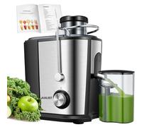 Juilist Centrifuga Frutta e Verdura, fino a 800W Estrattore Frutta e Verdura con 65MM Bocca Larga, 2 Velocità, Funzione Antigocciolamento, Base Anti-Scivolo, Facile Pulizia, Includi Spazzola 600W