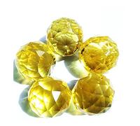 JUIYU Acchiappasole da Giardino 4 Pz/Lotto Giallo Lampadario Palla 30mm Sfere di Cristallo Suncatcher Prismi Pendenti for Lampadari Parti Lampada Arcobaleno Appeso Collane con Ciondolo Fatte a Mano