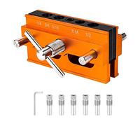 JUJNE Dima autocentrante per fori dritti, larghezza regolabile, set di localizzatore per la lavorazione del legno con 6 boccole guida trapano