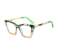 JUJNTNT Montatura per occhiali da vista Cat Eye da donna (verde giallo)