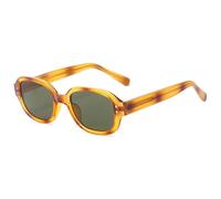 JUJNTNT Occhiali da sole piccoli da donna e da uomo con rivetti UV400 punk vintage (C3Leopard-Verde)