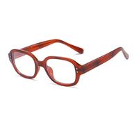 JUJNTNT Occhiali da sole piccoli da donna e da uomo con rivetti UV400 punk vintage (C4 marrone)