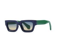 JUJNTNT Occhiali da sole piccoli retrò di lusso per donna e uomo, vintage, sfumati UV400 (blu, verde tè)