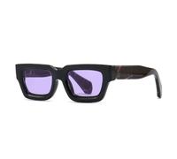 JUJNTNT Occhiali da sole piccoli retrò di lusso per donna e uomo, vintage, sfumati, UV400 (nero e viola)