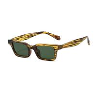 JUJNTNT Occhiali da sole retrò piccoli da donna sfumati UV400 (strisce verde scuro)