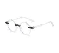 JUJNTNT Occhiali da sole rotondi da donna, tendenza multicolore, punk, UV400 (C10Clear-Clear)