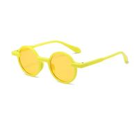 JUJNTNT Occhiali da sole rotondi da donna, tendenza multicolore, punk, Uv400 (C3 giallo-giallo).