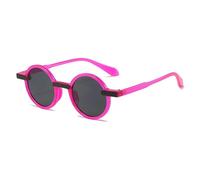 JUJNTNT Occhiali da sole rotondi da donna, tendenza multicolore punk UV400 (C4 viola-nero)