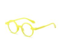 JUJNTNT Occhiali da sole rotondi da donna, tendenza multicolore, punk, UV400 (C9 giallo-trasparente)