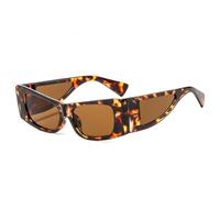 JUJNTNT Occhiali da sole sexy Cat Eye Punk da donna, di lusso, rettangolari piccoli, UV400 (C5DemiBrown)