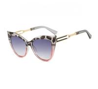 JUJNTNT Occhiali da sole vintage Cat Eye da donna e uomo, oversize, sfumati, UV400 (grigio medio)