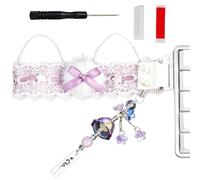 JUJUFREE La decorazione molle di Keyset del nastro del pizzo del tessuto con gli incantesimi d'attaccatura per il computer individualizzato organizza