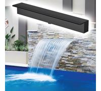 JUJUJ 1 pz. Sfioratore for Fontana a Cascata for Giardino, Piscina e Patio - Dispositivo antiruggine 304SS con Tubo Morbido e connettore(Black,170cm)