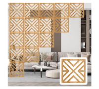 JUJUJ Eleganti Pannelli divisori sospesi in Legno e plastica - Opzioni di Dimensioni Personalizzabili for Un Arredamento Elegante for la casa e L'Ufficio(Natural a,19Pcs)