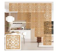 JUJUJ Eleganti Pannelli divisori sospesi in Legno e plastica - Personalizzabili 11,4" x11,4 for Un Arredamento Elegante for la casa e L'Ufficio(Natural B,21Pcs)