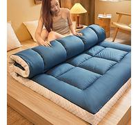 JUJUJ Materasso futon giapponese spesso - Letto da terra portatile arrotolabile for tutte le stagioni, blu, 120x200 cm (47x79 pollici)