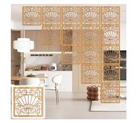 JUJUJ Pannelli divisori sospesi in Legno e plastica Personalizzabili - Divisori Decorativi da 11,4" x11,4 for casa e Ufficio(Golden A,15Pcs)