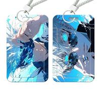 Jujutsu Gojo - Porta badge per carte animate, 2 pezzi, con cordino per carta d'identità, scuola, ufficio, cantina, autobus (1)