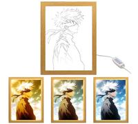 Jujutsu Kaisen Cornice per Foto, Gojo Satoru Illuminazione Decorativa Creativa, Plug-in USB Cornice per Foto Luminosa a LED 22,2 * 17,2 * 4,5cm, per Caffetteria, Uffici, Soggiorni, Camere da Letto, B