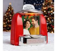 Jukebox Personalizzato con Foto e Canzone, Mini Jukebox Vintage Portatile con Luci LED, Regalo San Valentino per Lei e Lui, Fidanzata, Fidanzato, Moglie, Coppia
