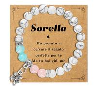 Jukeios Regalo Sorella,Bracciale Sorella Compleanno Regali Da Fare Alla Sorelle Natale Compleanno Idee Sorelle Maggiore San Valentino