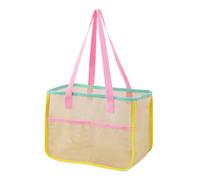 Jukeoiu Borsa a rete per spiaggia, borsa da spiaggia in rete per giocattoli, borsa alla per organizzare e riporre bottiglie d'acqua, asciugamani, giocattoli, da viaggio, piscina, picnic