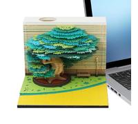 Jukeoiu Calendario a strappo, calendario 3D 2026 con albero, decorazione da tavolo per scuola, ufficio, casa, dormitorio, studenti, famiglia, Capodanno, vacanze, feste di inaugurazione della casa