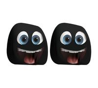 Jukeoiu Copri poggiatesta per Halloween per auto | Coppia di protezioni elastiche per la testa del sedile con occhi grandi - elastici per Halloween per conducente e passeggero interni auto