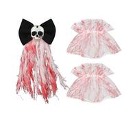 Jukeoiu Fermacapelli a Teschio,Fermagli Halloween Gotici Sanguinosi | 3 Pezzi con Braccialetto, per Costumi Feste a Tema e Rappresentazioni