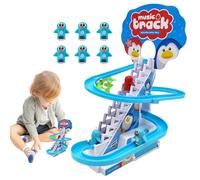 Jukeoiu Giocattolo con scivolo elettrico, pista da corsa con scale per pinguini - Giocattolo elettrico con pista scorrevole per scale | per le con per Halloween, Natale, compleanno e