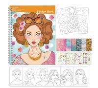 Jukeoiu Libro di Adesivi di - Album di Stickers per Bambini con E Colori | Giocattoli Educativi per Sviluppo capacità Motorie Fini per Casa Scuola Festa di Compleanno Ragazze Bambine