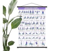 Jukeoiu Tabella di Yoga sulla Sedia | Pieghevole con Pose Multiple per Parete,Poster di Yoga con Sedia per Anziani Oltre 60 - per Ufficio Soggiorno Camera da Letto Fitness Mobilità Allenamento