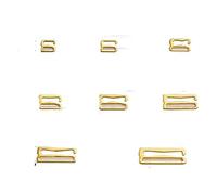 JUKIJI Cinturino Reggiseno in Metallo Fibbie Regolabili Cursori Biancheria Intima Anelli Clip per Regolazione Lingerie Accessori Fai da Te 50 Pezzi 6mm~25mm-6mm, Gancio Oro