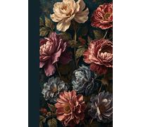 JuKo Botanical Notebook, Retro Vintage Journal for Women, 6x9 inch, 120 Pages, Lined Notebook, Retro Vintage Flowers