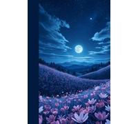 JuKo Journal for Women, 6x9 inch, 120 Pages, Lined Notebook, Mountain Valley, Full Moon, Flowers