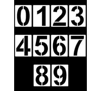 JUKOTA 10 Pezzi Set di stencil con numeri da 0 a 9, stencil digitali in plastica riutilizzabili per torte, stencil per Dipingere Fai da te Cassetta Postale Parcheggio Porta
