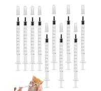 JUKOTA 10 Pezzi Siringa di Plastica,1ml Siringhe senza Ago, Siringhe in plastica riutilizzabili, Siringa Dosatrice per Alimentazione Piccoli Animali Domestici, Pittura Artistica, Colla Applicatore