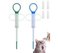 JUKOTA 2 Dispenser di Pillole per Animali Domestici, siringa per Animali Domestici, Dispenser con 4 Aghi Morbidi riutilizzabili per Cani e Gatti (Blu, Verde)