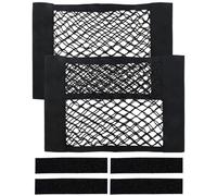 JUKOTA 2 pezzi 40 x 25 cm Rete per bagagli per auto,Organizzatore per bagagliaio di camper,Rete di stoccaggio elastica con strisce adesive,Tasca universale per auto/SUV