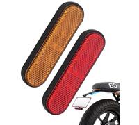 JUKOTA 2PCS Catadiottro Universale per Moto - Compatibile con Portatarga,Autoadesivo,Adatto per targhe e biciclette,Rosso,Arancione(Riflettore Standard)