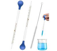 JUKOTA 2Pcs pipette in vetro contagocce contagocce da 10 ml, contagocce in vetro, pipette, contagocce con spazzole, pipette in gomma e spazzola per la pulizia, per laboratorio, medicina scolastica