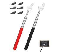 JUKOTA 2Pcs Puntatore Telescopico per Insegnanti Allungabile Mano Bastone Puntatore Mini Bastone Retrattile per Insegnanti Puntatore Dito per Insegnanti in Classe Ausili per Insegnanti (Nero,rosso)