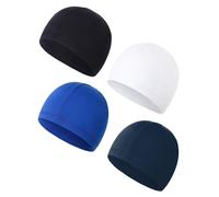 JUKOTA 4 Pezzi Sottocasco Bici Estivo, Berretto Skull cap in Seta Ghiaccio Traspirante Leggero Sottocasco Sportivo Notte per Uomo Donna