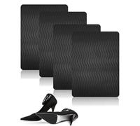 JUKOTA 4 Pezzi Suola Pads Antiscivolo, Protezioni per Suole Delle Scarpe, Suola in Gomma Antiscivolo, Adesivi per la Riduzione del Rumore del Tallone delle Scarpe, per Tacchi Alti, Stivaletti (Nero)