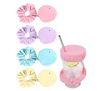 JUKOTA 4pcs Copribevande Anti-Puntura Copribevande Elastici Per Colon, Drink Protector Scrunchie, Coperchi Per Tazze Riutilizzabili, Copritazze Con Fori Per Cannuccia, Copribevande Creativi