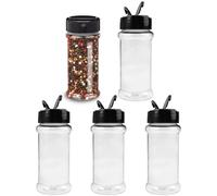 JUKOTA 5 PCS Pepiere, Flaconi Per Spezie Con Coperchio Incernierato, Flaconi Per Spezie Con Fondo Trasparente, Flaconi Dosatori Per Spezie, Flaconi Shaker, Flaconi Per Spezie Ricaricabili